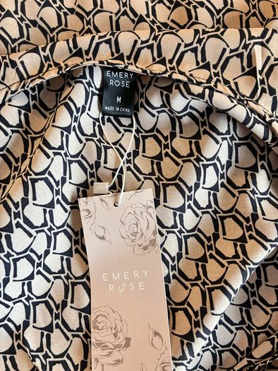 Brand New Emery Rose Wrap Front Geometric Midi Dress - Size M / UK 10 / EU 38