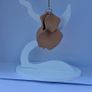 Oval Beige Gold Rim Elegant Strand Drop Multi Tassel Petal Satin Earrings Image 2