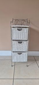 3 drawer wicker basket storage unit