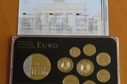 German euro coins set 24k Gold plated &amp; Rhodium gilt Germany medal limited edition