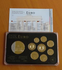 German euro coins set 24k Gold plated & Rhodium gilt Germany medal limited edition