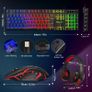Gaming Keyboard and Mouse Set with Headset, UK Layout, RGB Backlit Wired Keyboard, Ergonomic 4-Color LED Gaming Mouse, Over-Ear Headphones, Large Mousepad, USB Plug & Play for PC Mac PS5 Xbox Image 9