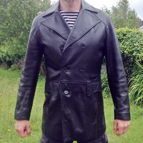 Genuine Leather Vintage peacoat jacket