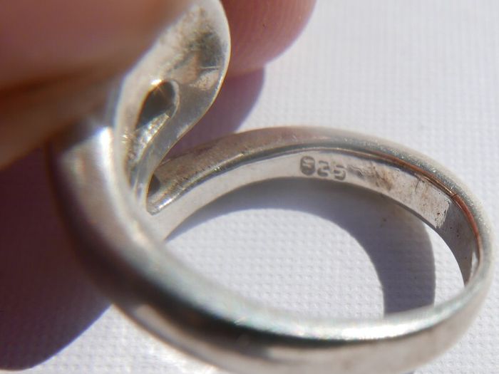 Vintage Elegant Retro Sterling Silver 925 Ring Size L - 5,63g