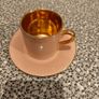 Lovely Pink and Gilded Royal Doulton Espresso Cup cups and saucer Image 2