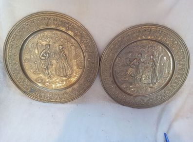large brass plate pair