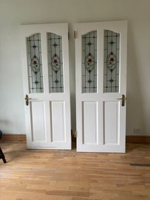 Rose stained glass doors X3