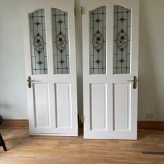 Rose stained glass doors X3