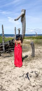 Red maxi dress