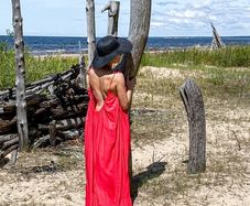 Red maxi dress