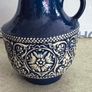 Vintage Blue Ceramic, art nouveau vase west germany KERAMIK vase pitcher MR 1950s handpainted Beautiful Vase Image 7