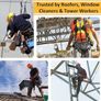 Fall Protection Safety Harness with Dual Lanyard and Double Hooks, Adjustable Full Body Harness for Men, Construction, Climbing, Roofing, Exterior Work, Max Load 100kg, EN 361/354/355 Certified Image 2