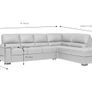 Leather Maza Chaise Sofa | Large | Grey Image 5
