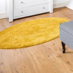 Yellow round rug