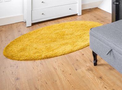 Yellow round rug