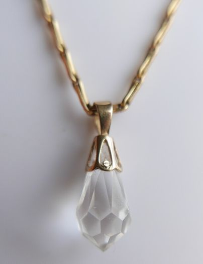 Antique Gold Filled Hayseed Chain Necklace and Pendant length 12"