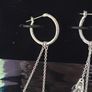 Swarovski Asymmetrical Drop Hoop Earrings in blue and clear Image 3