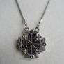 Vintage Silver 925 Jerusalem Cross Necklace Open Pendant Sterling Plated Holy Chain Image 4
