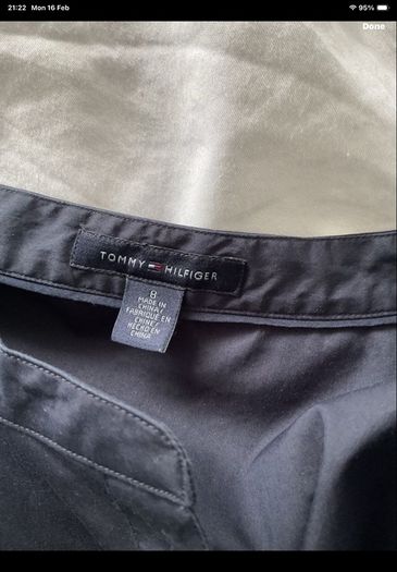 shirt Tommy Hilfiger size us 8 uk 12 navy grandfather collar