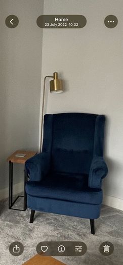Navy Velvet Wingback Accent Chair