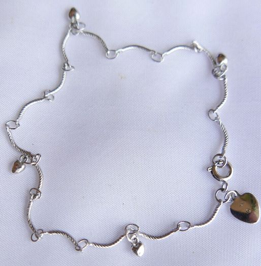Vintage 18ct G P white Gold Plated Women's Bangle Bracelet L 9" - 2,97g