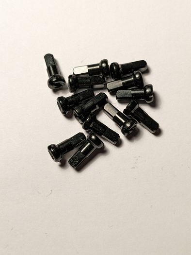 Halo alu spoke nipples, black, 12mm (for 2mm / 14ga)