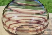 Vintage Woolworths Mauve Purple Swirl Art glass vase
