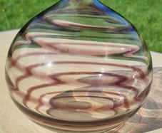 Vintage Woolworths Mauve Purple Swirl Art glass vase