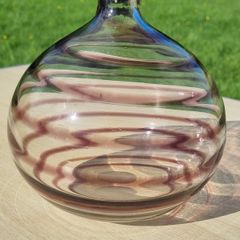 Vintage Woolworths Mauve Purple Swirl Art glass vase