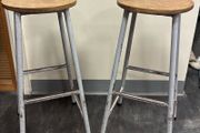 Pair of Vintage Industrial Workshop Stools.
