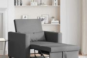 Single Sofa Bed Reclining Dark grey 90 x 165 x 87 cm Fabric