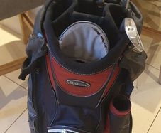 golf clubs and bag