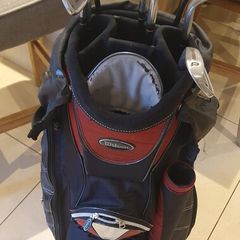 golf clubs and bag