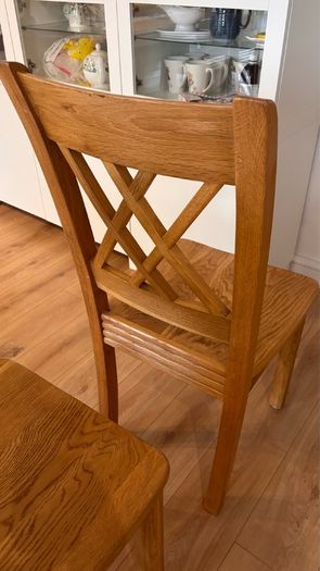 Solid Oak Dining Chairs set of 2