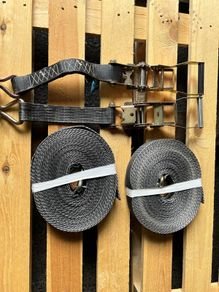 2 of 15 Metre Extra Long Ratchet Straps Tie Down Black 5 tonne