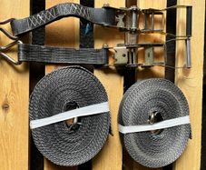 2 of 15 Metre Extra Long Ratchet Straps Tie Down Black 5 tonne