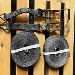 2 of 15 Metre Extra Long Ratchet Straps Tie Down Black 5 tonne