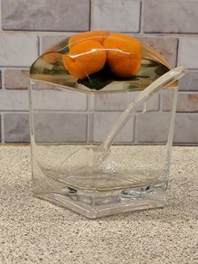 Vintage 1970s Lucite Acrylic Orange Jam Pot / Sugar Bowl with Spoon Retro Kitsch