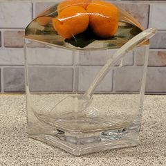 Vintage 1970s Lucite Acrylic Orange Jam Pot / Sugar Bowl with Spoon Retro Kitsch
