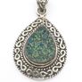Vintage 925 Sterling Silver Druzy Quartz Pendant Image 2