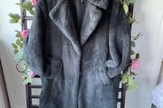 coat new look charcoal grey fake fur coat size 10