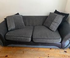 grey and black sofa