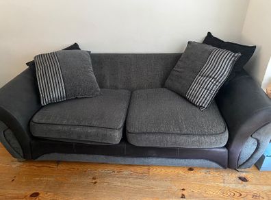 grey and black sofa