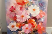 Large floral canvas print