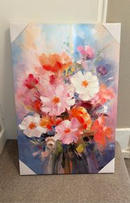 Large floral canvas print