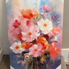 Large floral canvas print