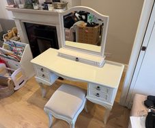 Adriana French-Style Dressing Table Mirror & Stool
