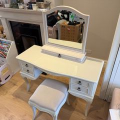 Adriana French-Style Dressing Table Mirror & Stool