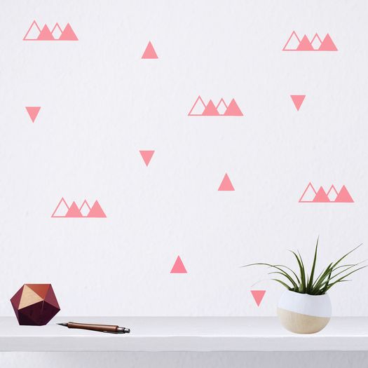Black Triangle Wall Stickers, Triangle Pattern, Geometric Wall Decal, Triangle Wall Decals, Vinyl Decal Set, Wall Art, Gift ideas