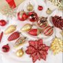 106pcs Christmas Baubles Ornaments for Christmas Tree Decorations Shatterproof Plastic Decorative Baubles Set for Festival/Holiday/Wedding Party Decoration with Hooks Included,Red & Gold Image 3